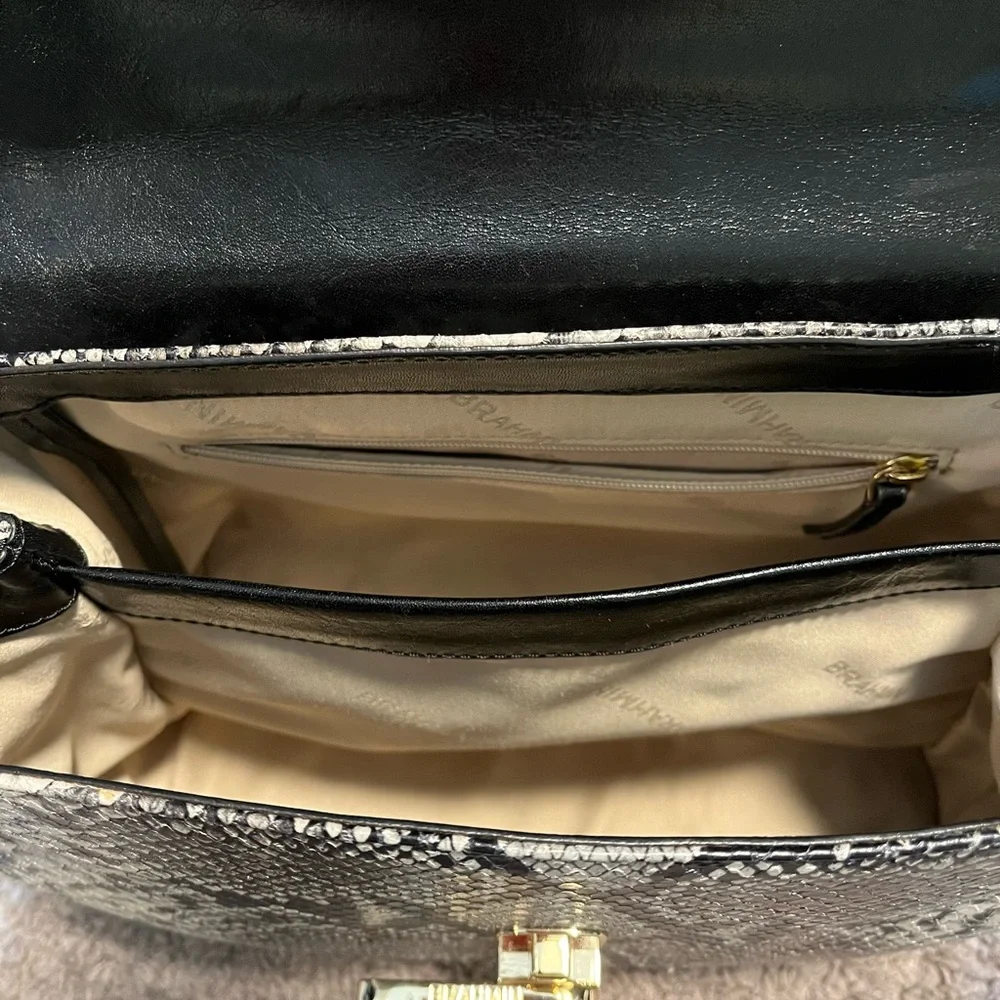 Brahmin Elegant Black and Gray Snakeskin Women's Bag - Picture 6 of 12
